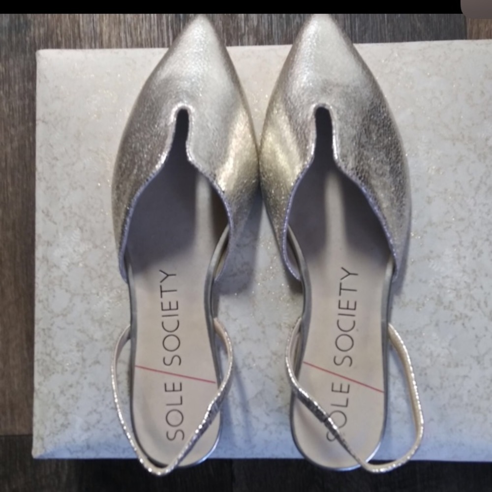Sole Society Gold slingback flats
